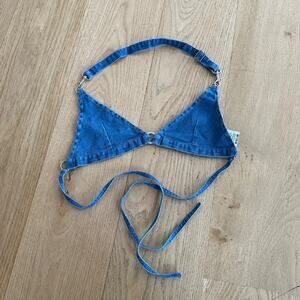 POSTER GIRL - Halter Neck Bralette in Denim
